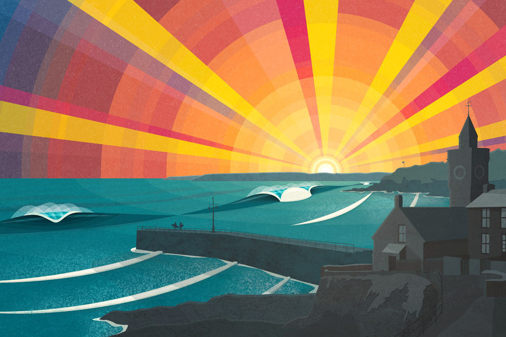 New limited edition 'Porthleven Sunset' print
