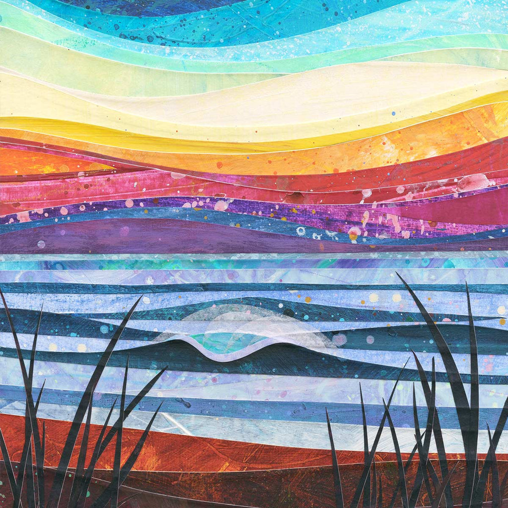 Cornish seascape, landscape and beach painting and collages by Laurie McCall Art Cornwall