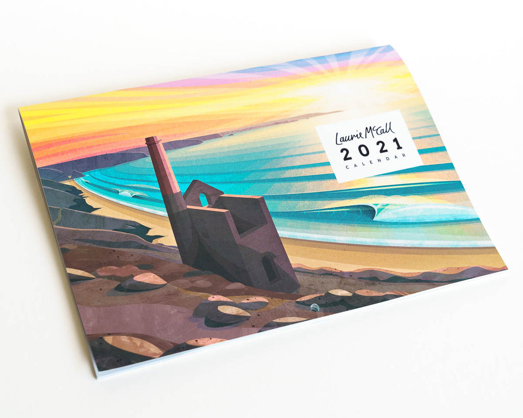 Laurie McCall Art Cornwall beaches calendar 2021