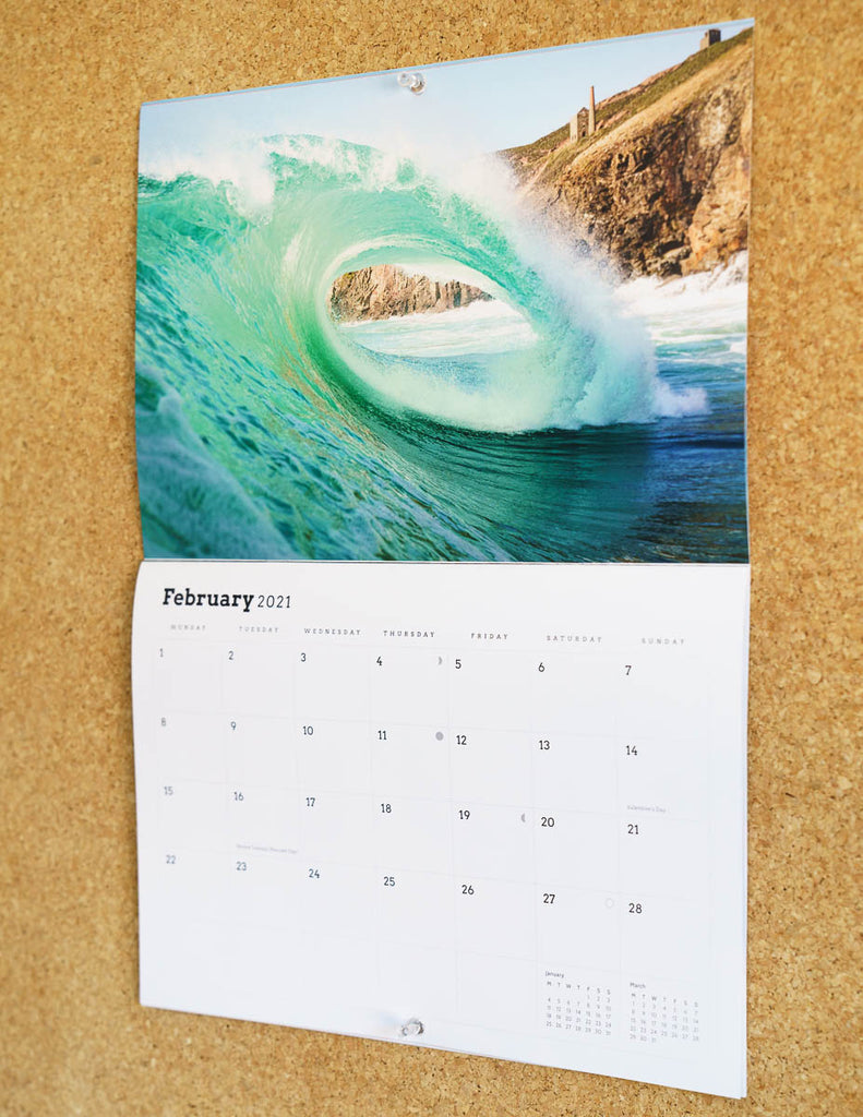 Laurie McCall Photography Cornish Surf Beach Wave Wall Calendar 2021